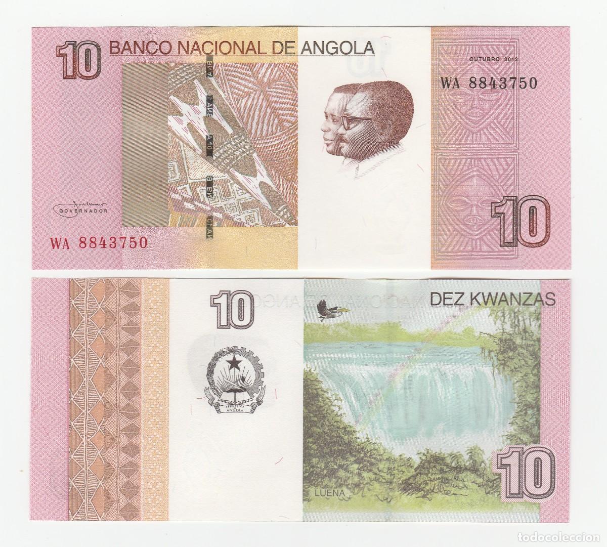 Billetes extranjeros: Angola 10 Kwanzas 2012 n/s WA 9565031 Sin Circular