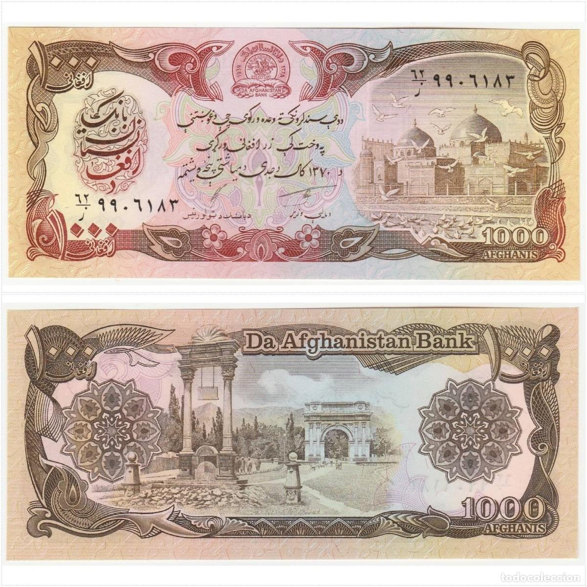 Billetes extranjeros: Afganistan 1000 Afghanis 1991 Pick 61c Sin Circular