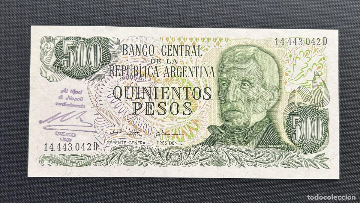 Billetes extranjeros: 500 PESOS 1977-1982 ARGENTINA. P# 303C. SC/UNC. SELLO