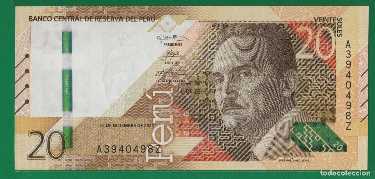Billetes extranjeros: Billete Per&uacute; 20 Soles 15/12/22 UNC
