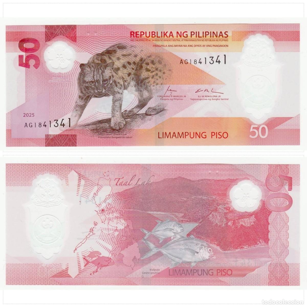 Billetes extranjeros: Filipinas 50 Pesos 2025 Pol&iacute;mero Sin Circular