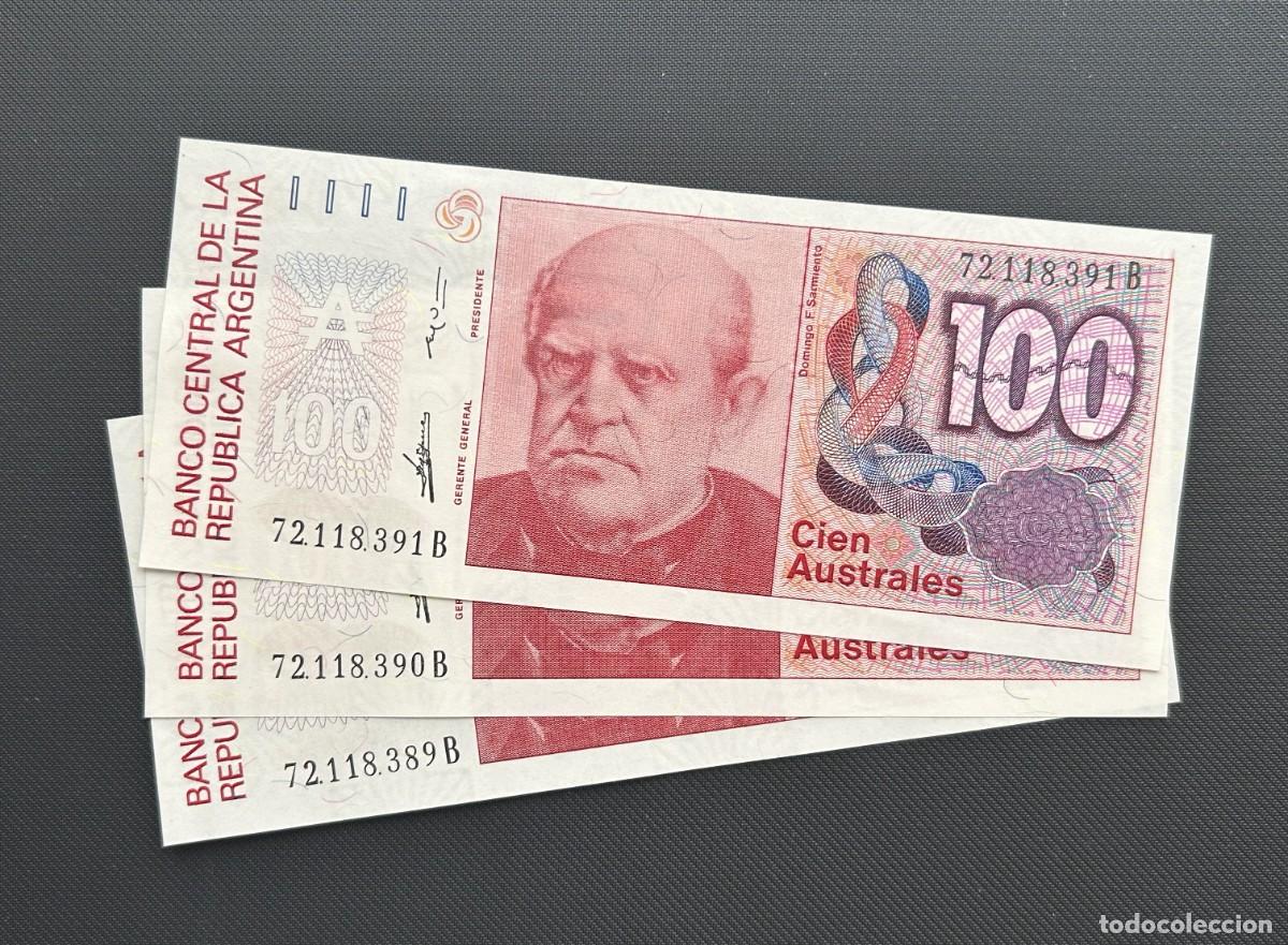 Billetes extranjeros: 100 AUSTRALES 1985-1990 ARGENTINA. P#327B. SC/UNC. PRECIO POR UN BILLETE A ELEGIR. NUMEROS CORRELATI