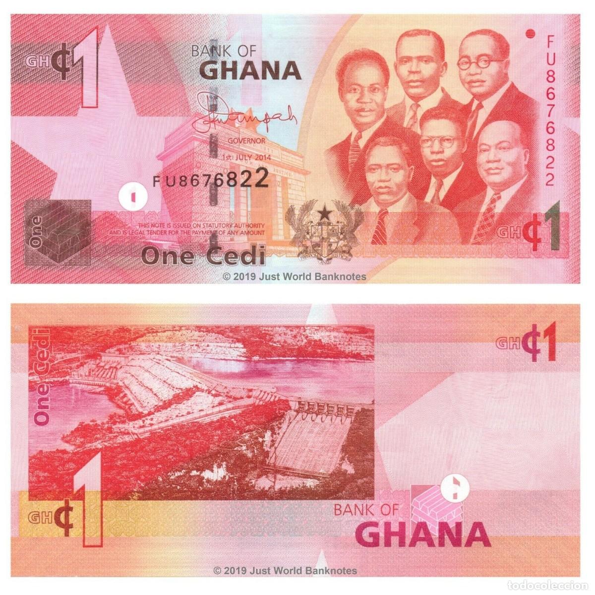 Billetes extranjeros: Ghana 1 Cedi 2014 Sin Circular