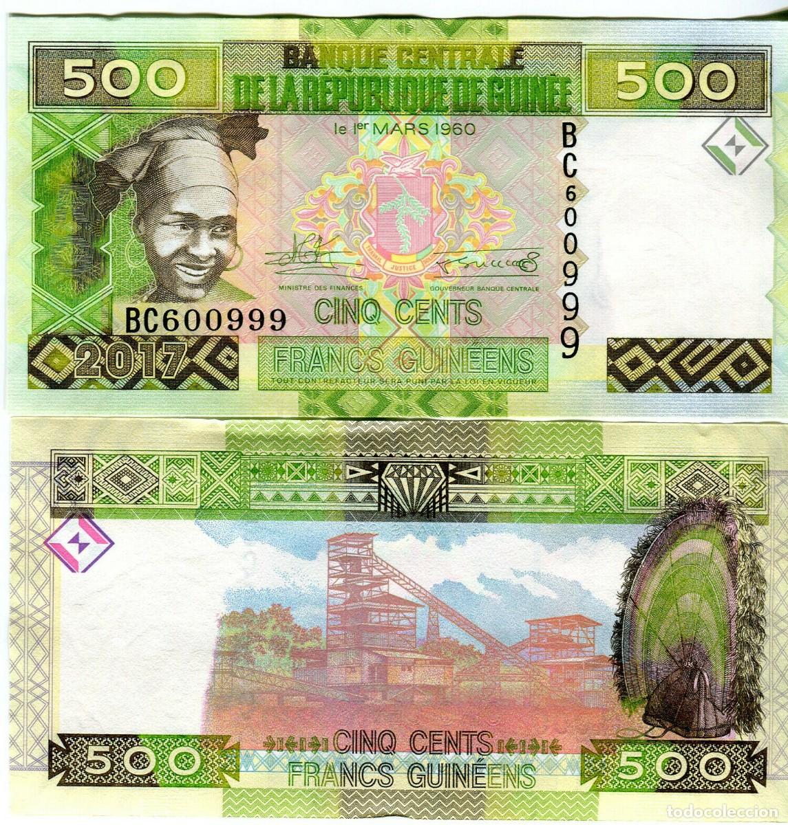 Billetes extranjeros: Guinea 500 Francos 2017 Sin Circular