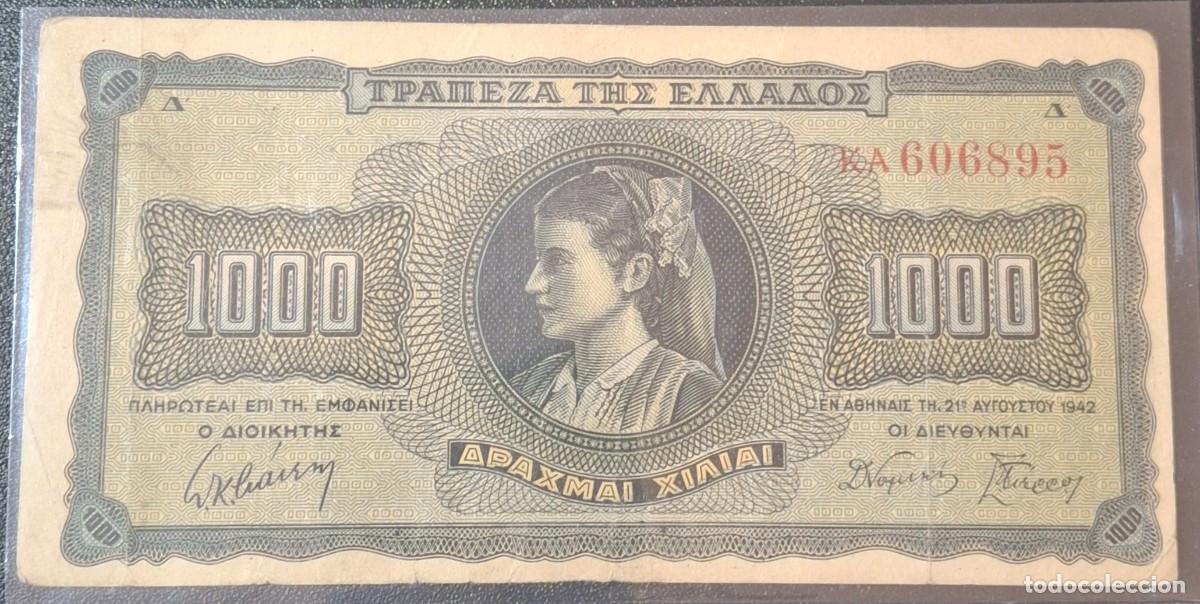Billetes extranjeros: GRECIA 1000 Dracma 1942 Pick-118a (MBC+)