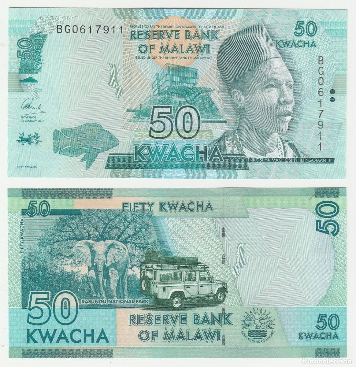 Billetes extranjeros: Malawi 50 Kwacha 2017 Sin Circular
