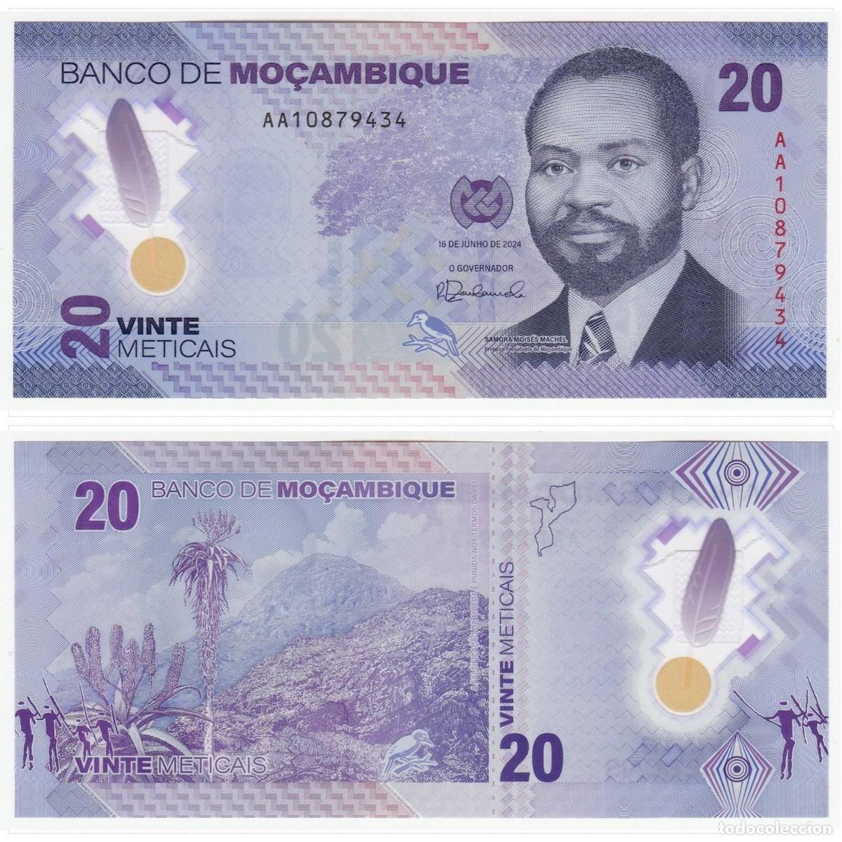 Billetes extranjeros: Mozambique 20 Meticais 2024 Sin Circular