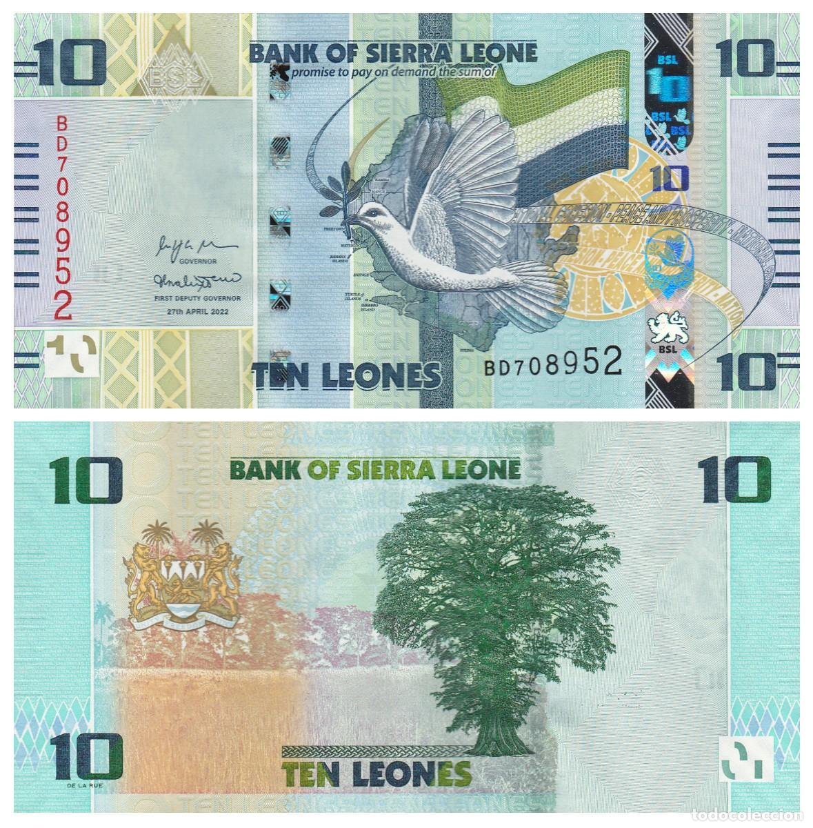 Billetes extranjeros: Sierra Leona 10 Leones 2022 Sin Circular