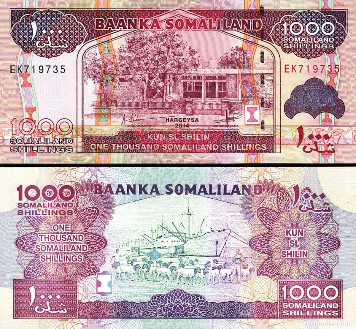 Banconote internazionali: Somaliland 1000 Chelines 2014 Sin Circular