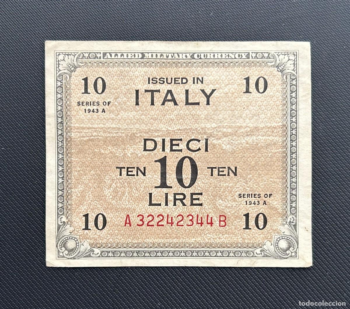 Notas Internacionais: 10 LIRAS 1943 ITALIA. P# M19B