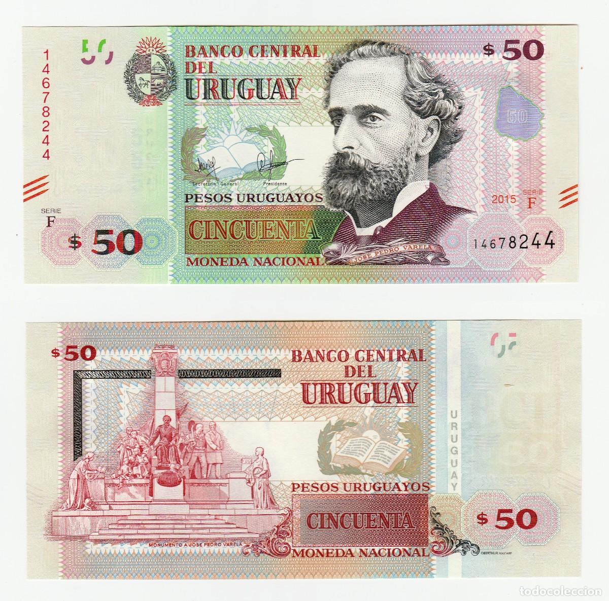 Billetes extranjeros: Uruguay 50 Pesos 2015 Sin Circular - Foto 1