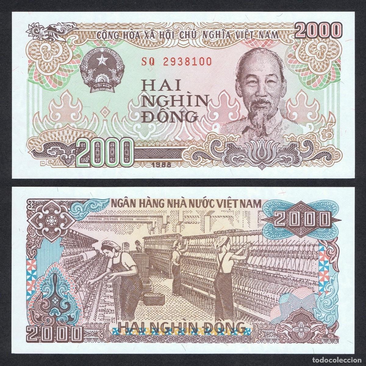 Banconote internazionali: Vietnam 2000 Dong 1998 Sin Circular
