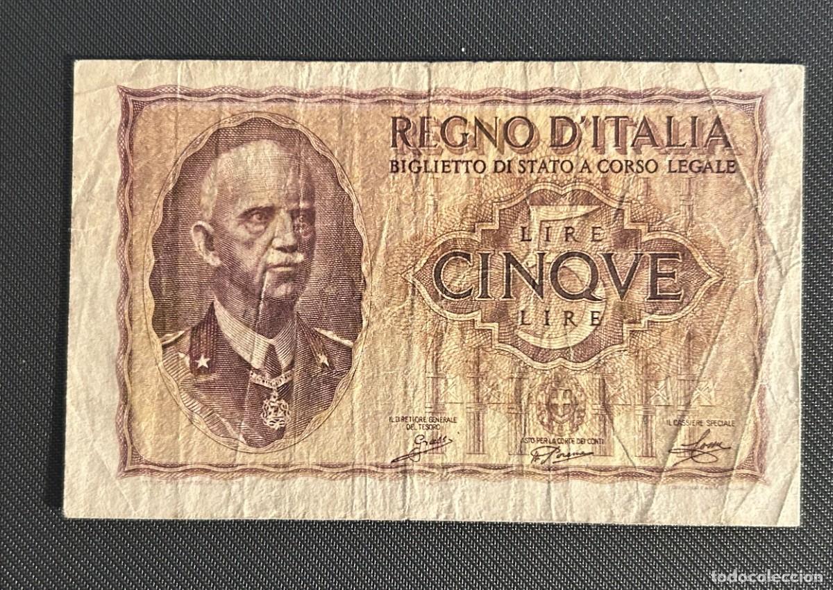 Notas Internacionais: 5 LIRAS 1940 ITALIA. P# 28