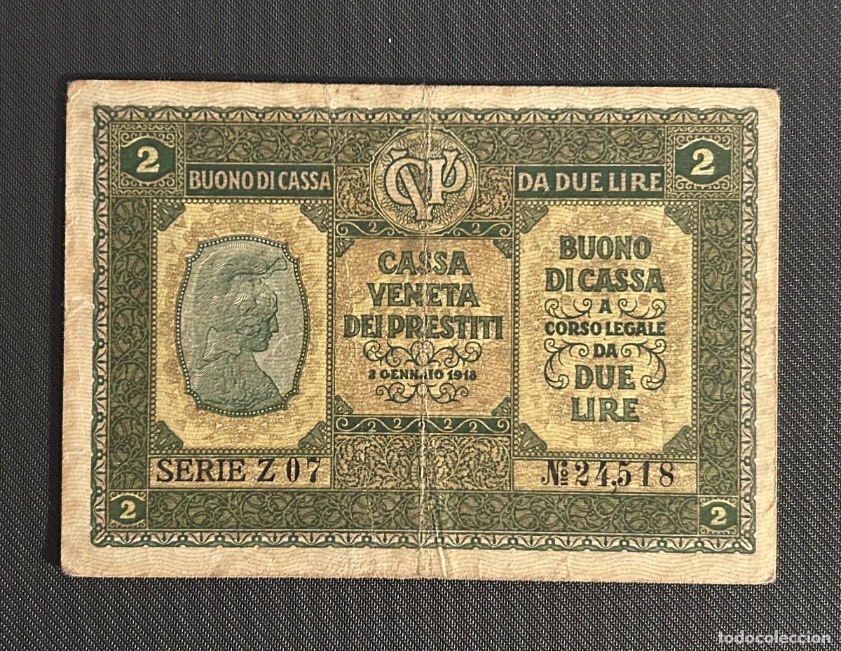 Billets internationaux: 2 LIRAS 1918 ITALIA. P# M5