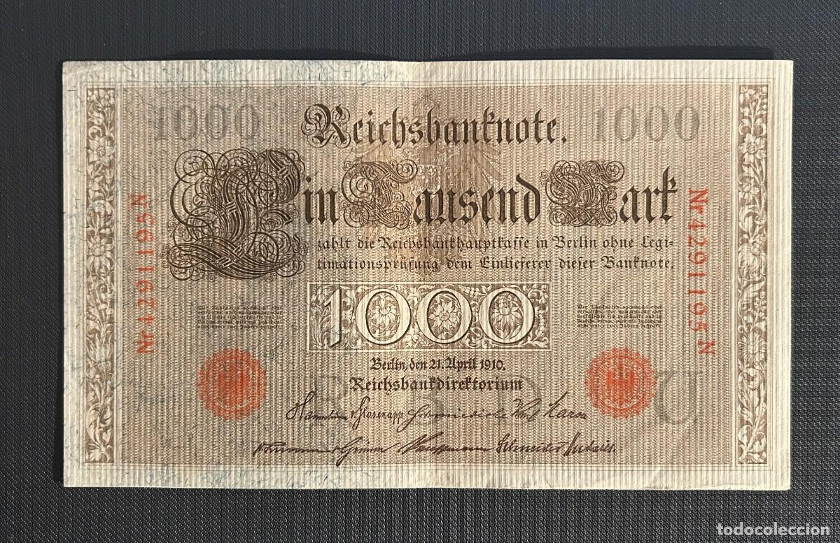 Notas Internacionais: 1000 MARCOS 1910 (1916-1918) ALEMANIA. P# 45B