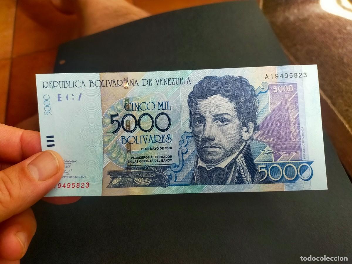 Billetes extranjeros: BILLETE DE 5000 CINCO MIL BOLIVARES MAYO 25 2000 BANCO CENTRAL VENEZUELA EXCELENTE CONSERVACION