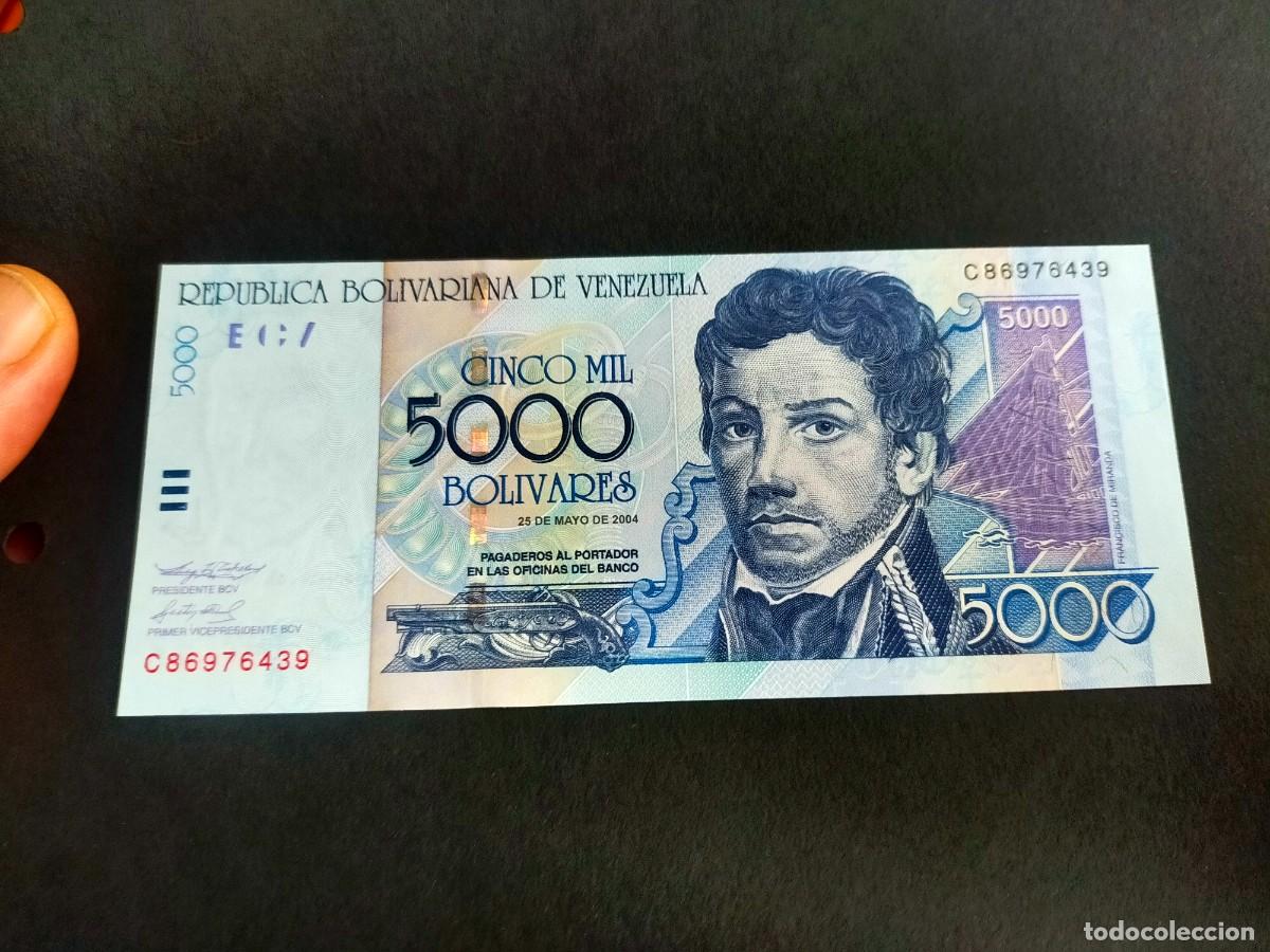 Billetes extranjeros: BILLETE DE 5000 CINCO MIL BOLIVARES MAYO 25 2004 BANCO CENTRAL VENEZUELA EXCELENTE CONSERVACION