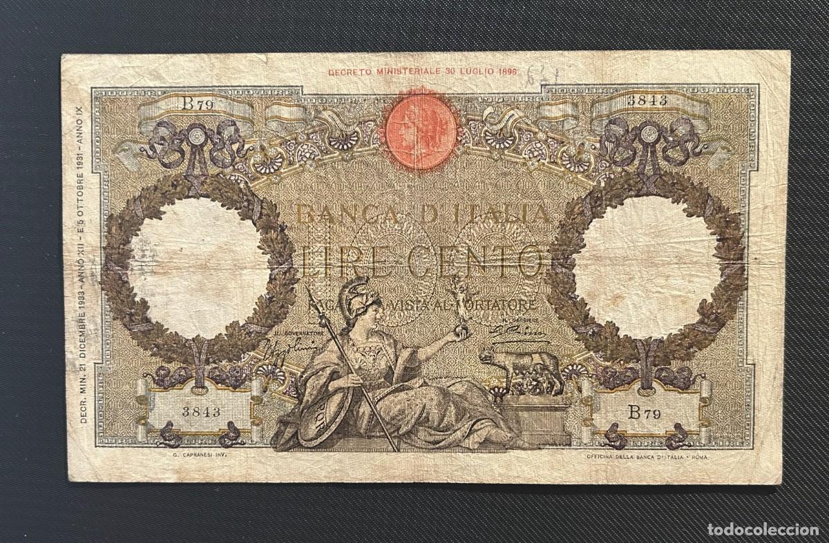 Billetes extranjeros: 100 LIRAS 1933 ITALIA. P# 55A