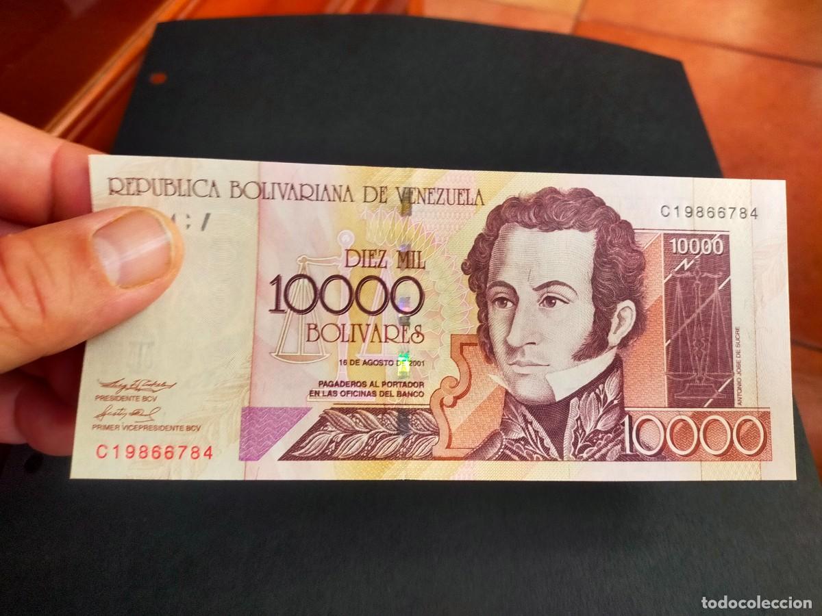 Billetes extranjeros: BILLETE DE 10000 DIEZ MIL BOLIVARES AGOSTO 16 2001 BANCO CENTRAL VENEZUELA EXCELENTE CONSERVACION