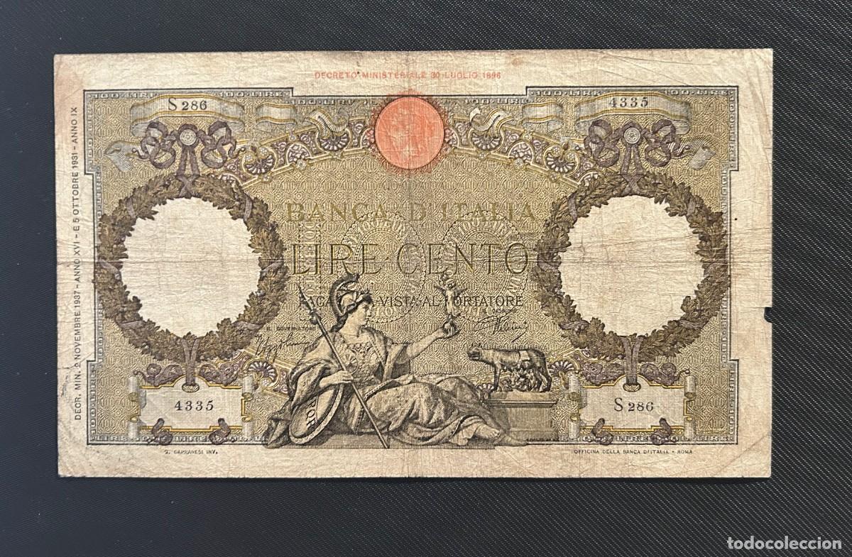 Billetes extranjeros: 100 LIRAS 1937 ITALIA. P# 55B