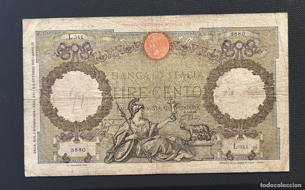 Billetes extranjeros: 100 LIRAS 1938 ITALIA. P# 55B