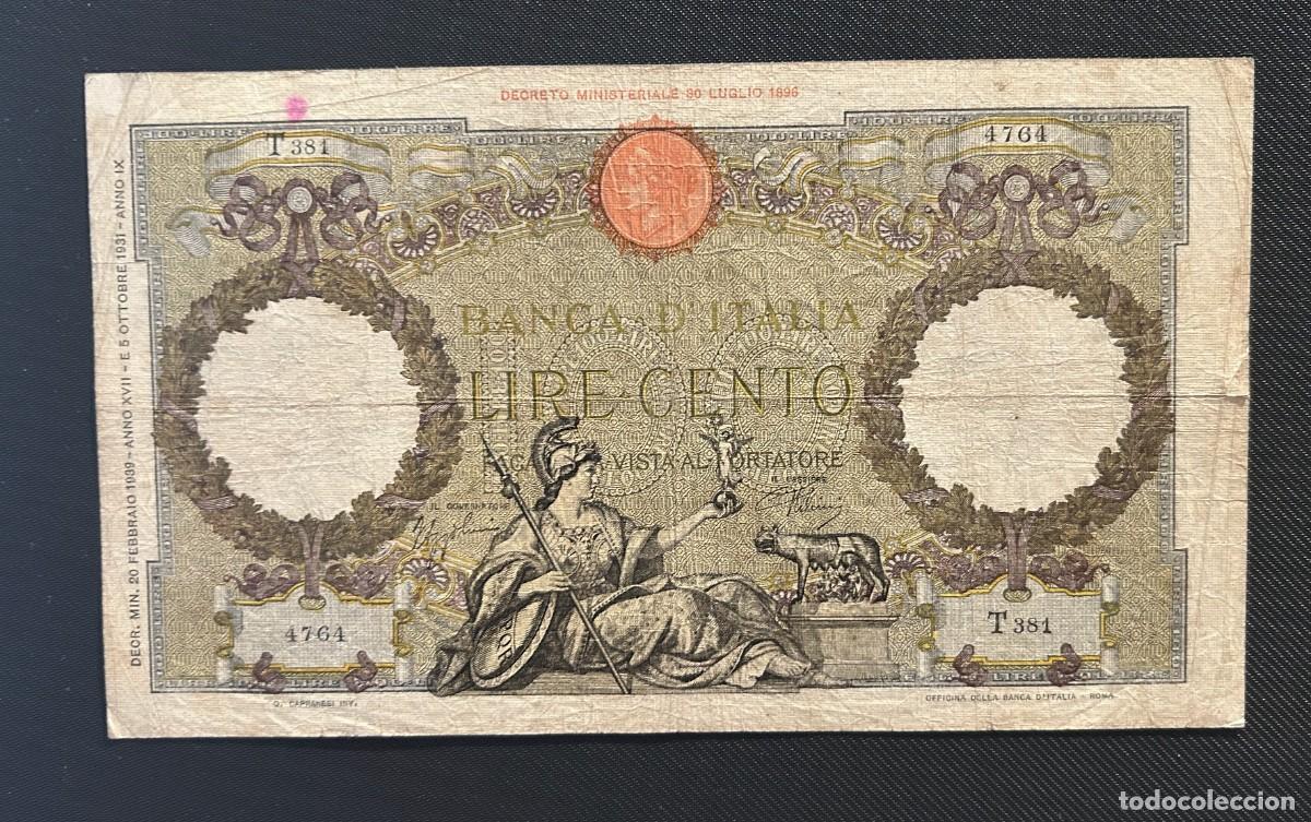 Billetes extranjeros: 100 LIRAS 1939 ITALIA. P# 55B