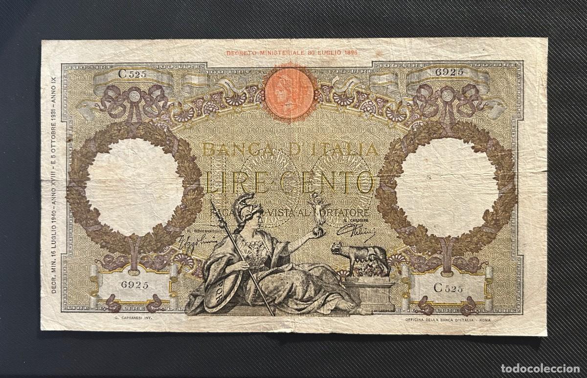 Billetes extranjeros: 100 LIRAS 1940 ITALIA. P# 55B
