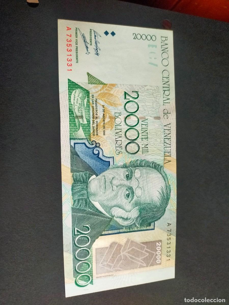 Billetes extranjeros: BILLETE DE 20000 VEINTE MIL BOLIVARES AGOSTO 24 1998 BANCO CENTRAL VENEZUELA EXCELENTE CONSERVACION