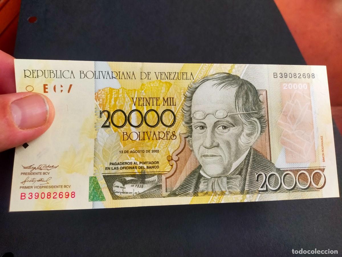 Billetes extranjeros: BILLETE DE 20000 VEINTE MIL BOLIVARES AGOSTO 13 2002 BANCO CENTRAL VENEZUELA EXCELENTE CONSERVACION