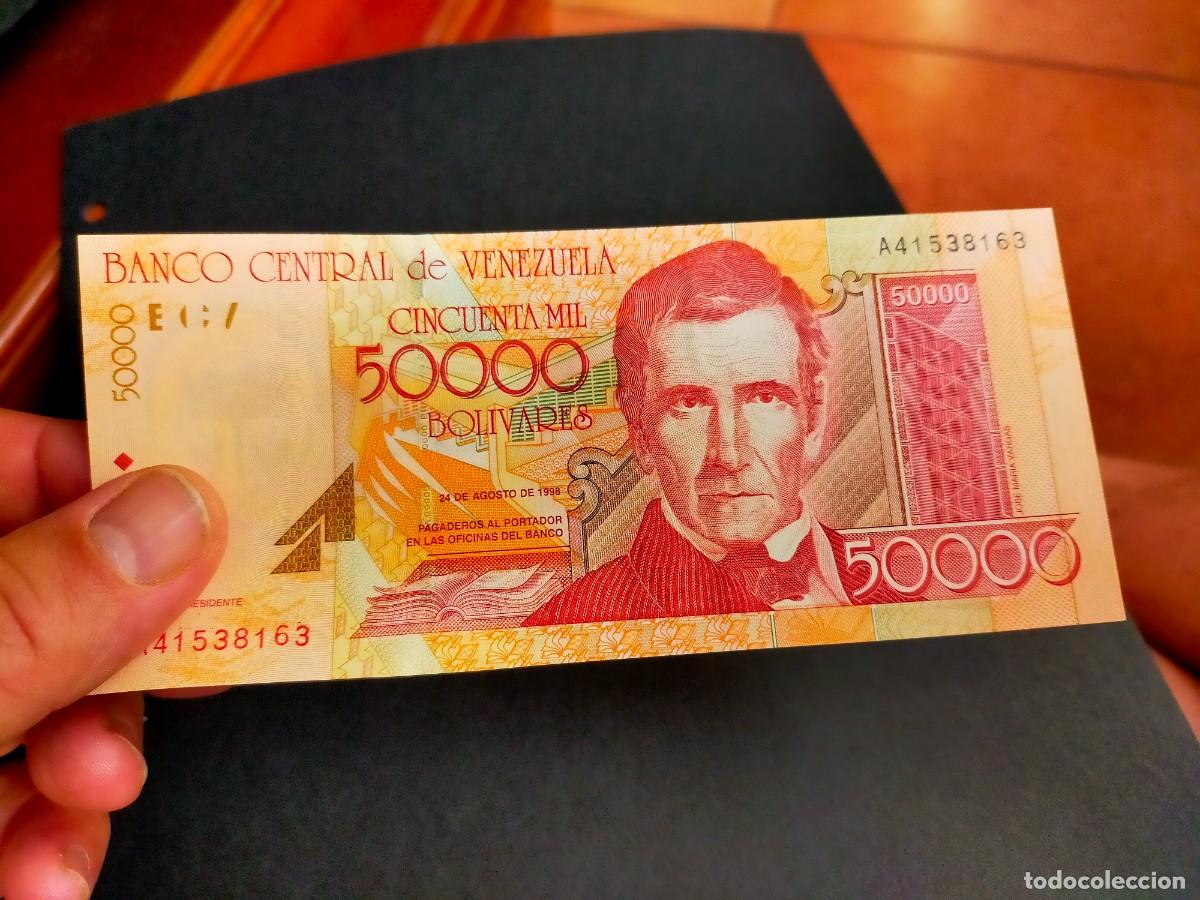 Billetes extranjeros: BILLETE DE 50000 CINCUENTA MIL BOLIVARES AGOSTO 24 1998 BANCO VENEZUELA EXCELENTE CONSERVACION