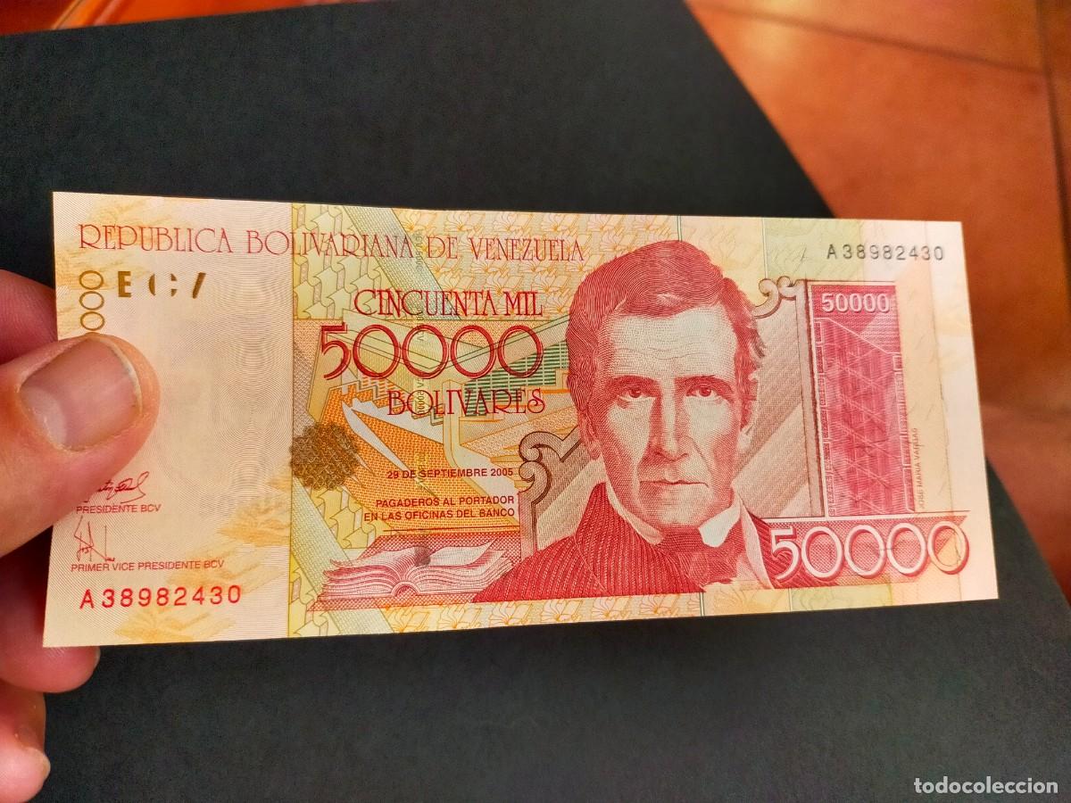 Billetes extranjeros: BILLETE DE 50000 CINCUENTA MIL BOLIVARES SEPTIEMBRE 29 2005 BANCO VENEZUELA EXCELENTE CONSERVACION