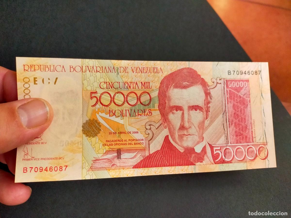 Billetes extranjeros: BILLETE DE 50000 CINCUENTA MIL BOLIVARES ABRIL 25 2006 BANCO VENEZUELA EXCELENTE CONSERVACION