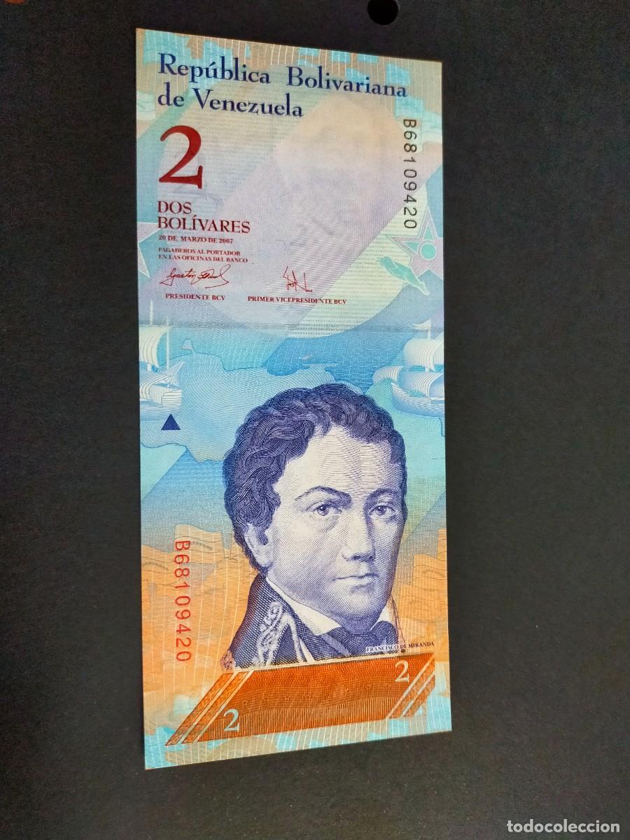 Billetes extranjeros: BILLETE DE 2 DOS BOLIVARES MARZO 20 2007 BANCO VENEZUELA EXCEPCIONAL CONSERVACION