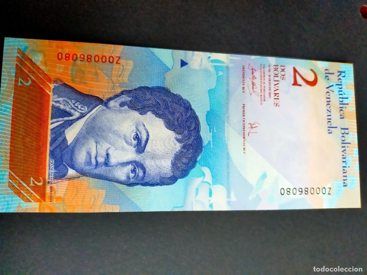 Billetes extranjeros: BILLETE DE 2 DOS BOLIVARES MARZO 20 2007 BANCO VENEZUELA EXCEPCIONAL CONSERVACION