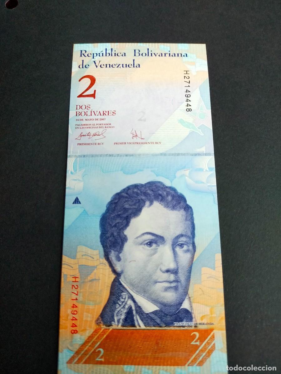 Billetes extranjeros: BILLETE DE 2 DOS BOLIVARES MAYO 24 2007 BANCO VENEZUELA EXCEPCIONAL CONSERVACION