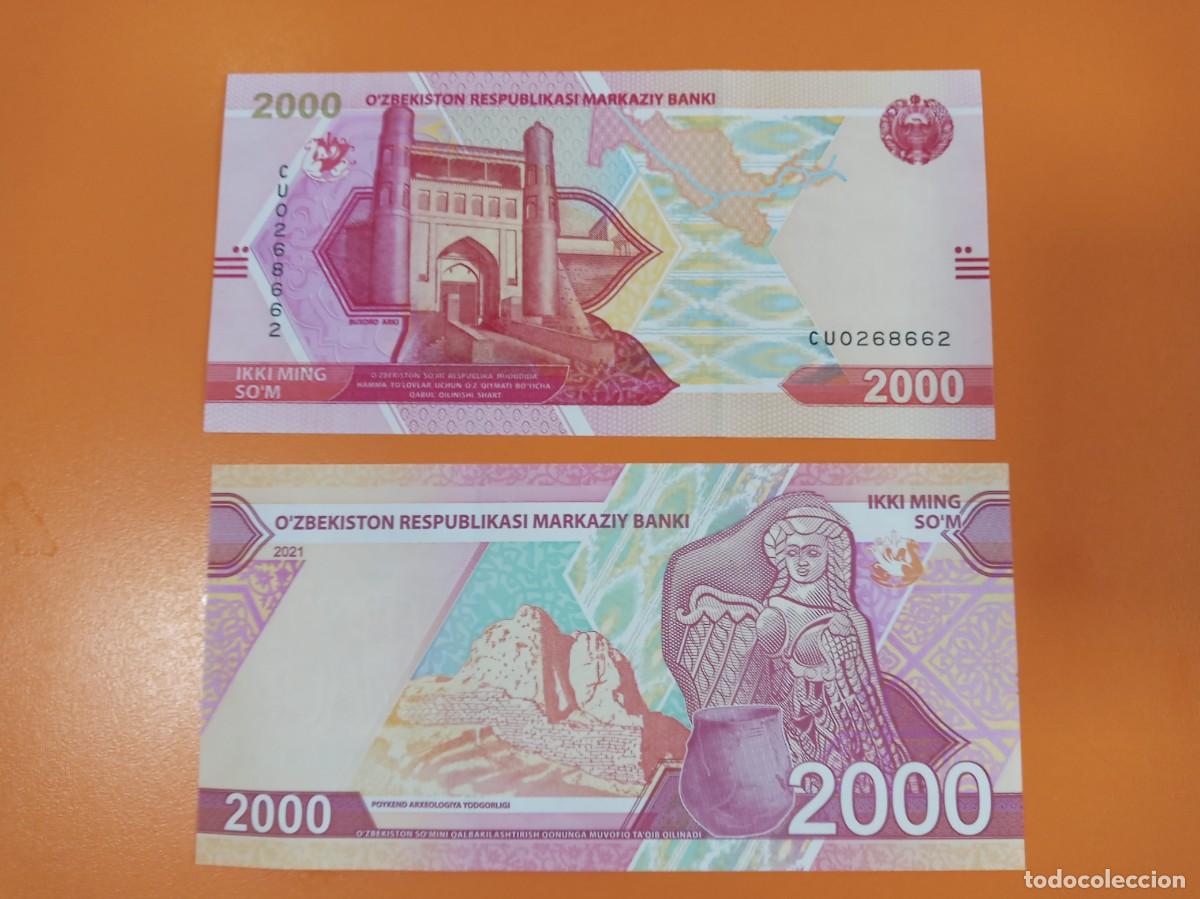 Billetes extranjeros: UZBEKIST&Aacute;N 2000 SUM 2021