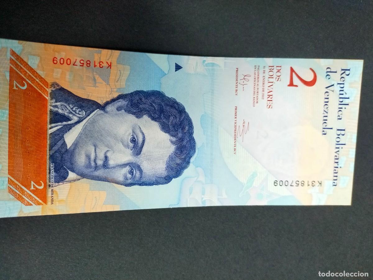 Billetes extranjeros: BILLETE DE 2 DOS BOLIVARES ENERO 31 2012 BANCO VENEZUELA EXCEPCIONAL CONSERVACION