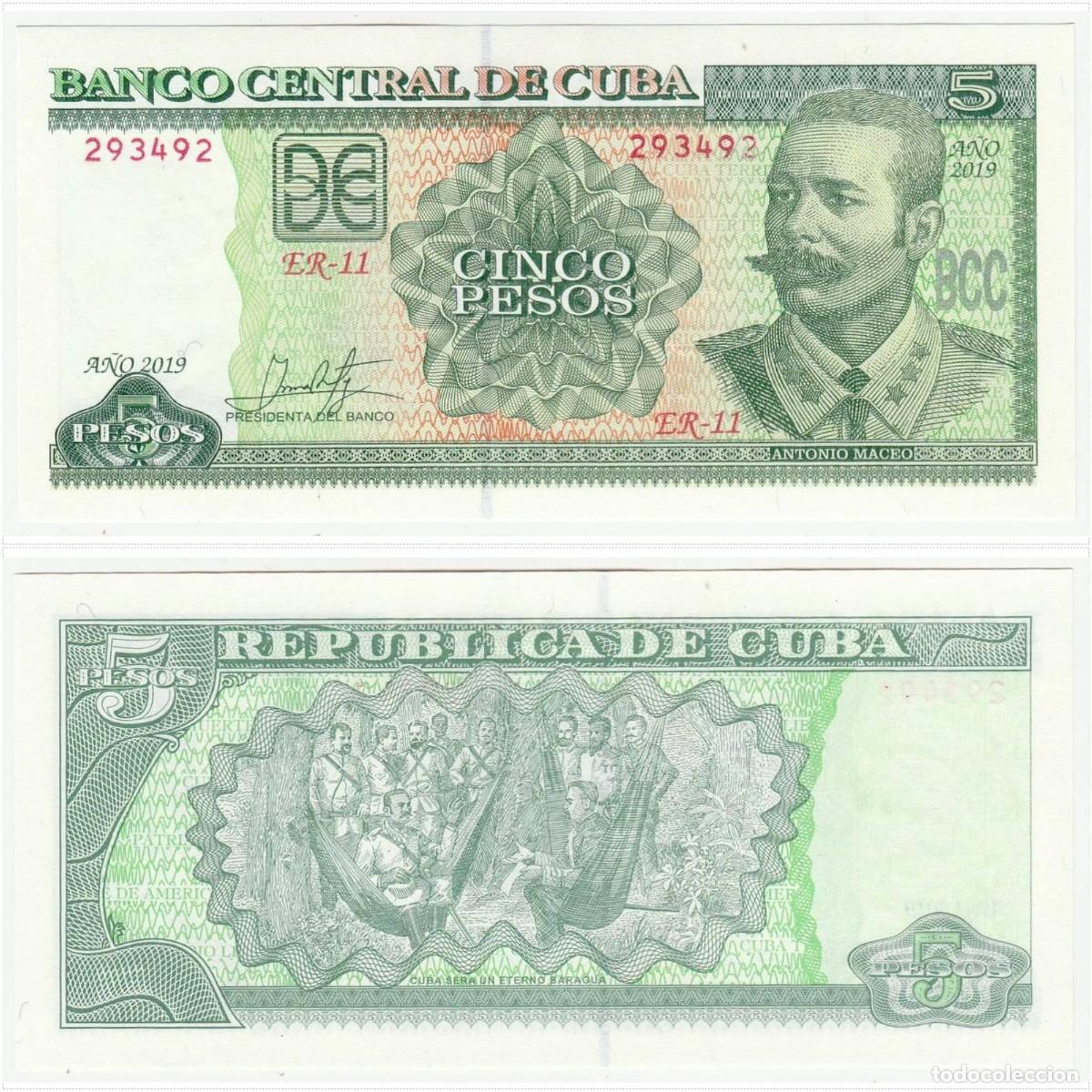 Billetes extranjeros: Cuba 5 Pesos 2019 Sin Circular