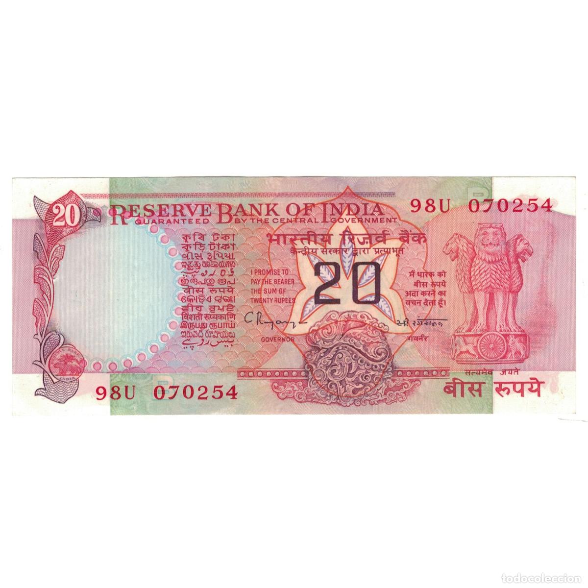 Billetes extranjeros: [#230570] Billete, 20 Rupees, India, KM:82i, EBC