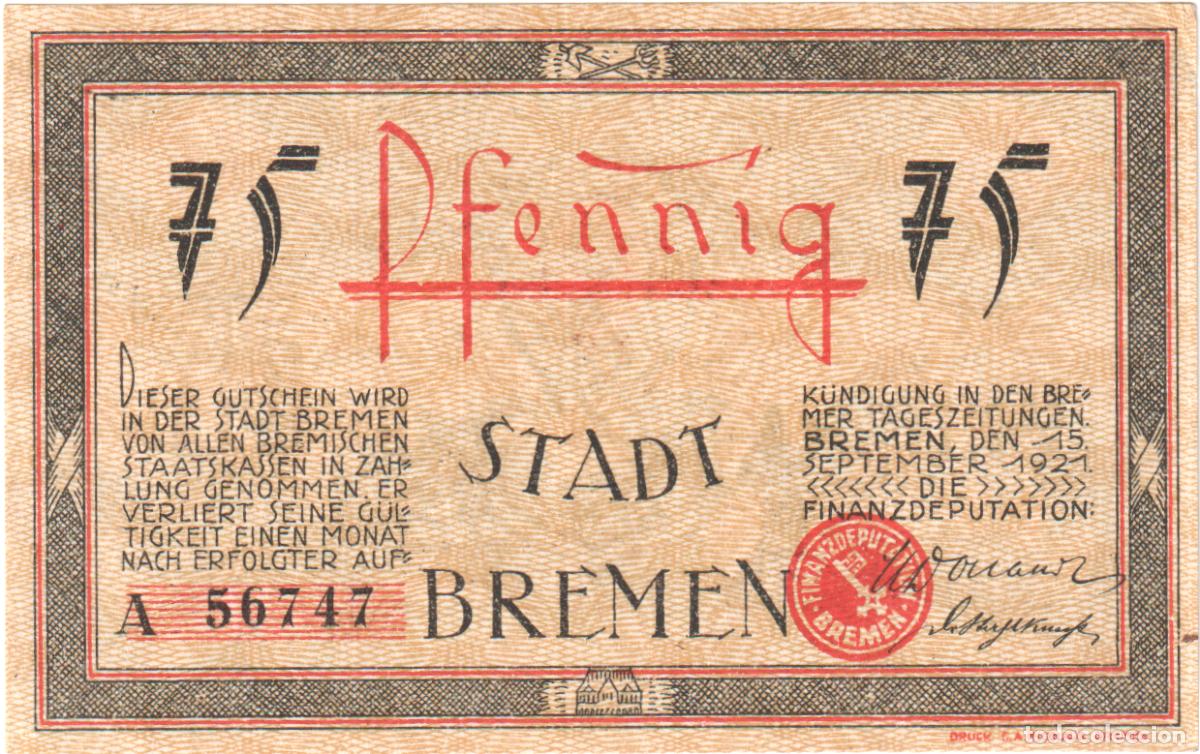 Billetes extranjeros: [#328678] Billete, Alemania, Bremen, 75 Pfennig, Port, 1921, 1921-09-15, UNC, Mehl:169.1