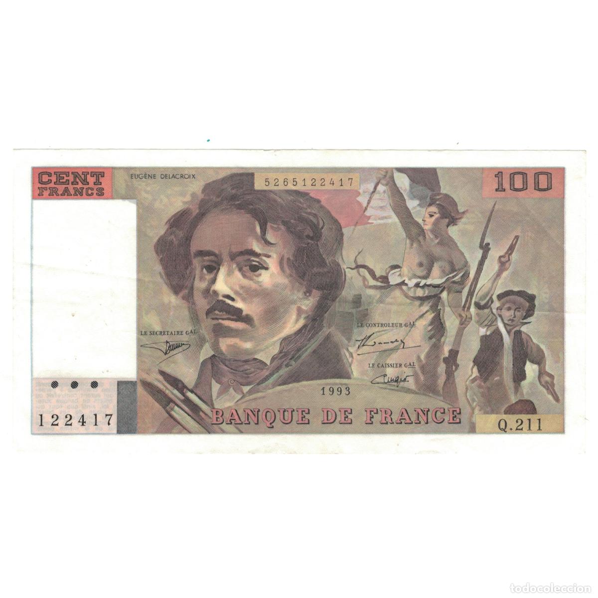 Billetes extranjeros: [#231242] Francia, 100 Francs, Delacroix, 1993, Q.211, EBC, Fayette:69bis.5, KM:154e