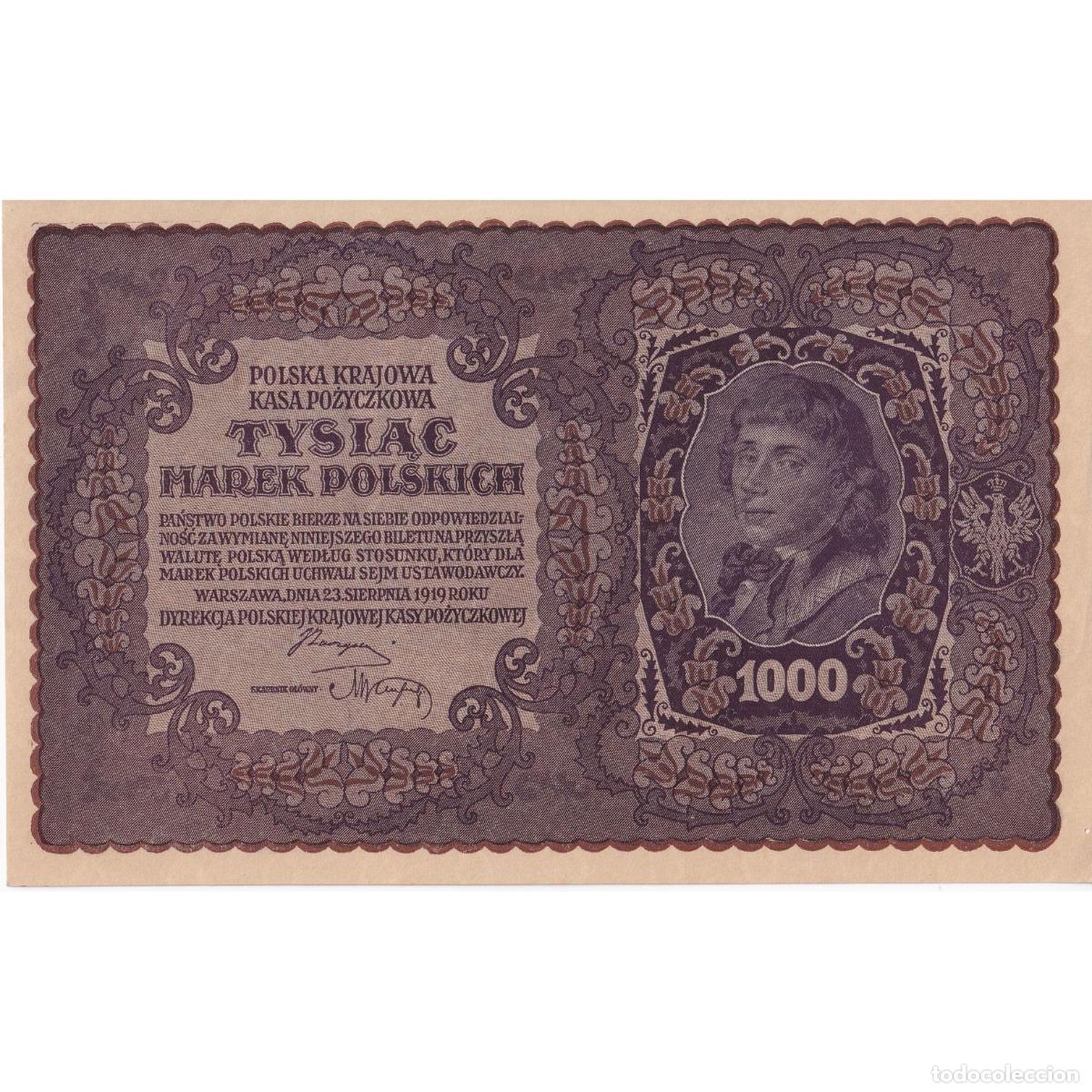 Billetes extranjeros: [#195404] Billete, 1000 Marek, 1919, Polonia, 1919-08-23, KM:29, EBC