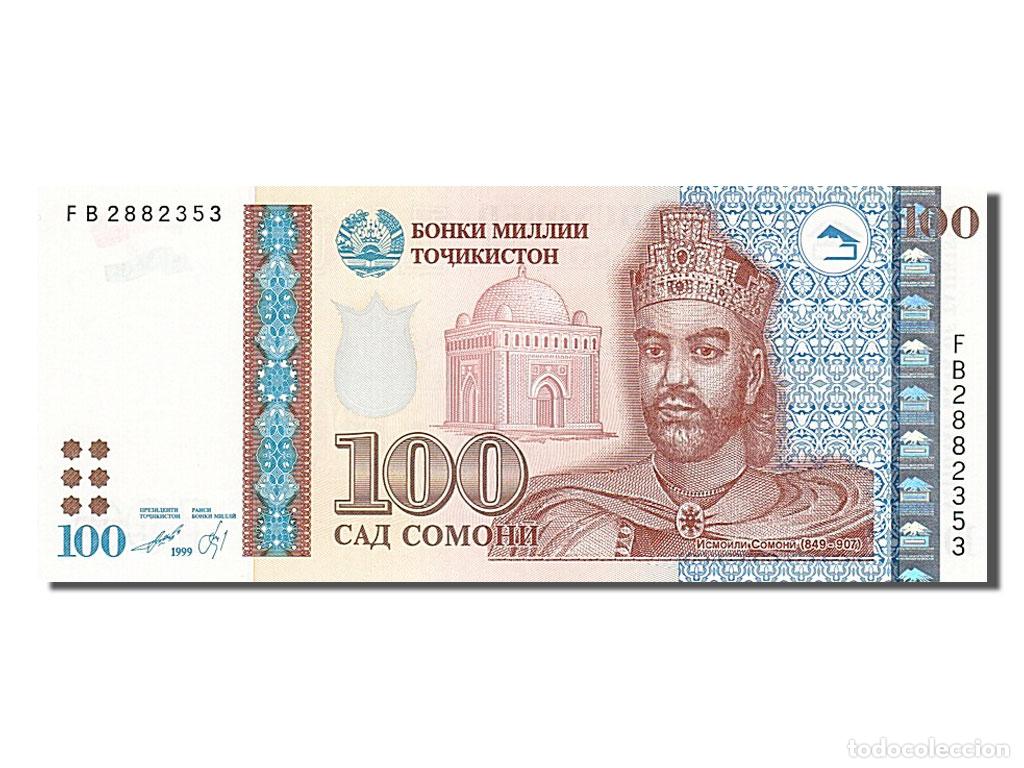 Billetes extranjeros: [#255078] Billete, 100 Somoni, 1999, Tayikist&aacute;n, UNC
