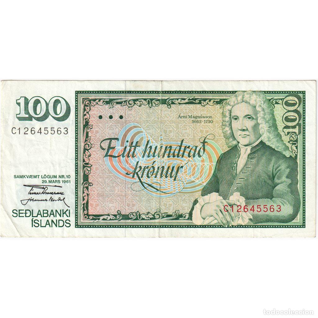 Billetes extranjeros: [#1296705] Islandia, 100 Kronur, 1961-03-29, MBC