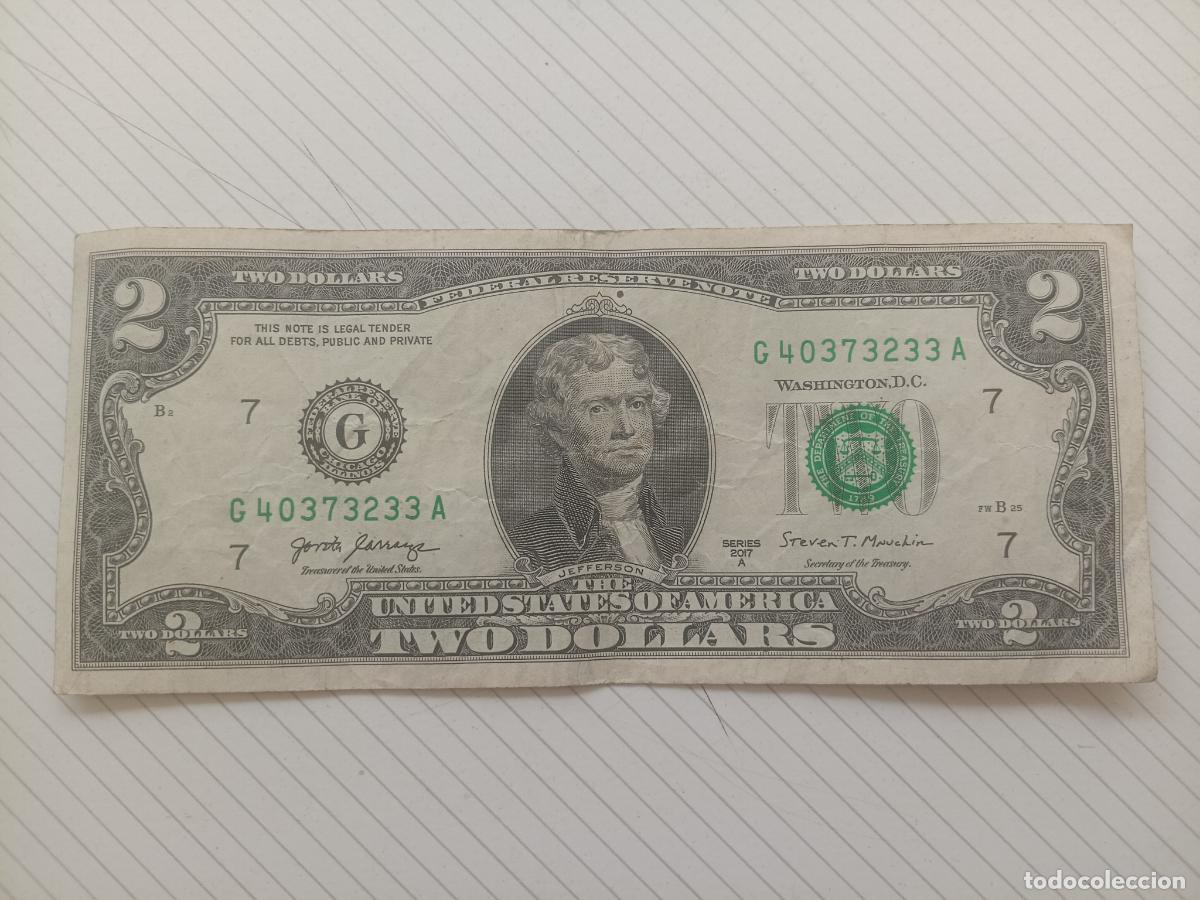 Billetes extranjeros: USA Estados Unidos. 2 dollars 2017