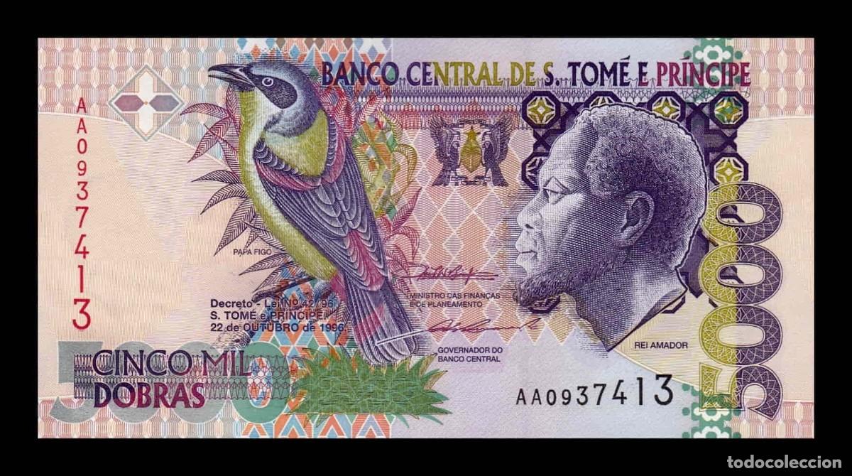Billetes extranjeros: Santo Tom&eacute; y Pr&iacute;ncipe 5000 Dobras 1996 Pick 65a Sc Unc