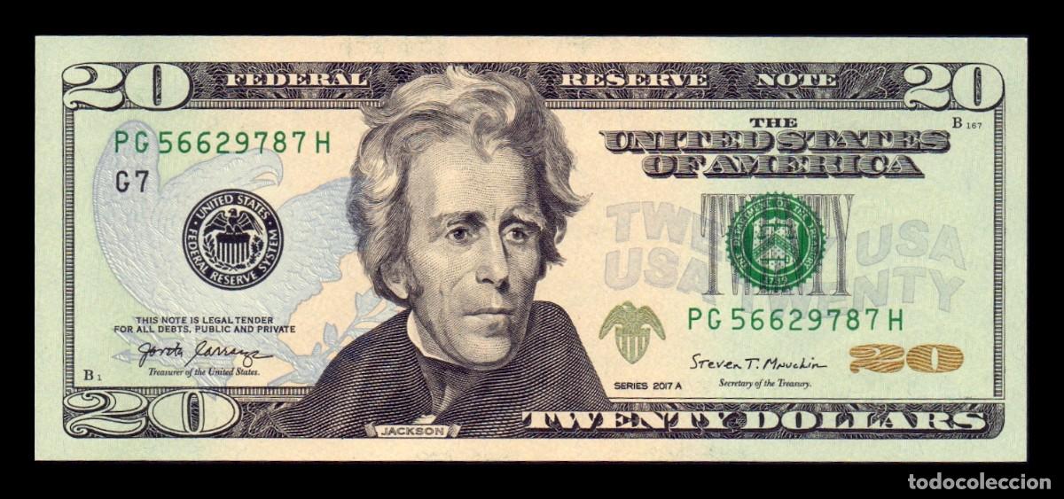 Billetes extranjeros: Estados Unidos 20 D&oacute;lares Andrew Jackson 2017A Pick 546b G - Chicago IL Sc Unc