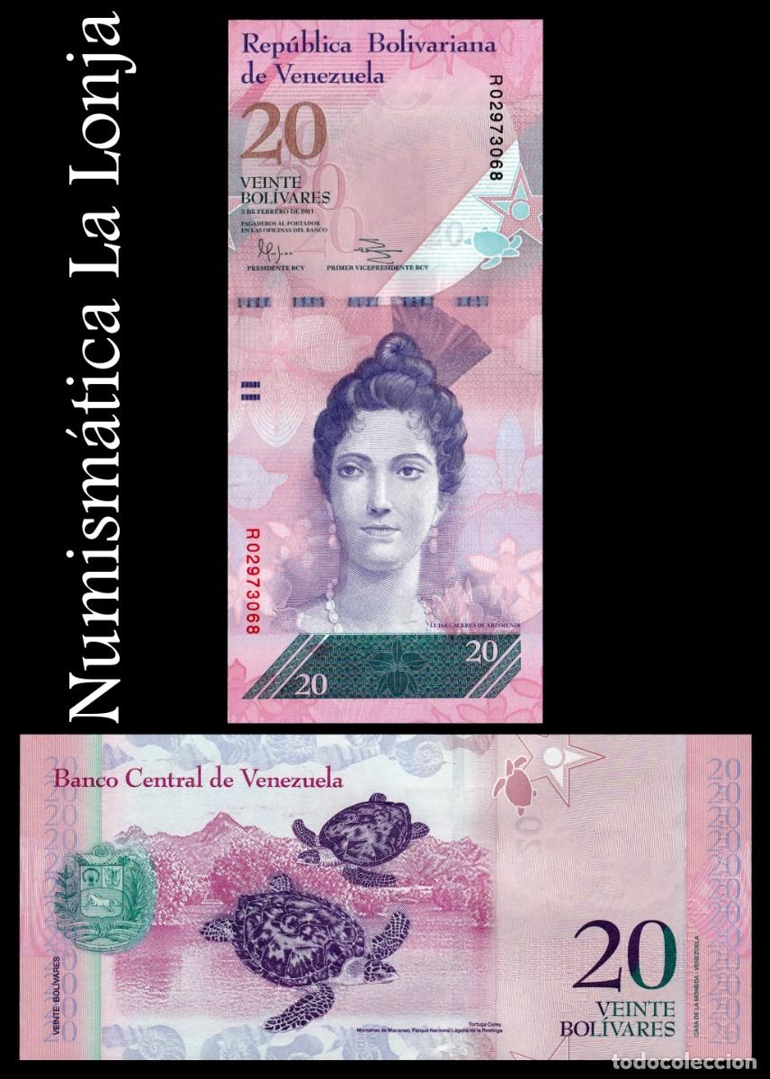Billetes extranjeros: Venezuela 20 Bol&iacute;vares Luisa C&aacute;ceres 2011 Pick 91e Sc Unc