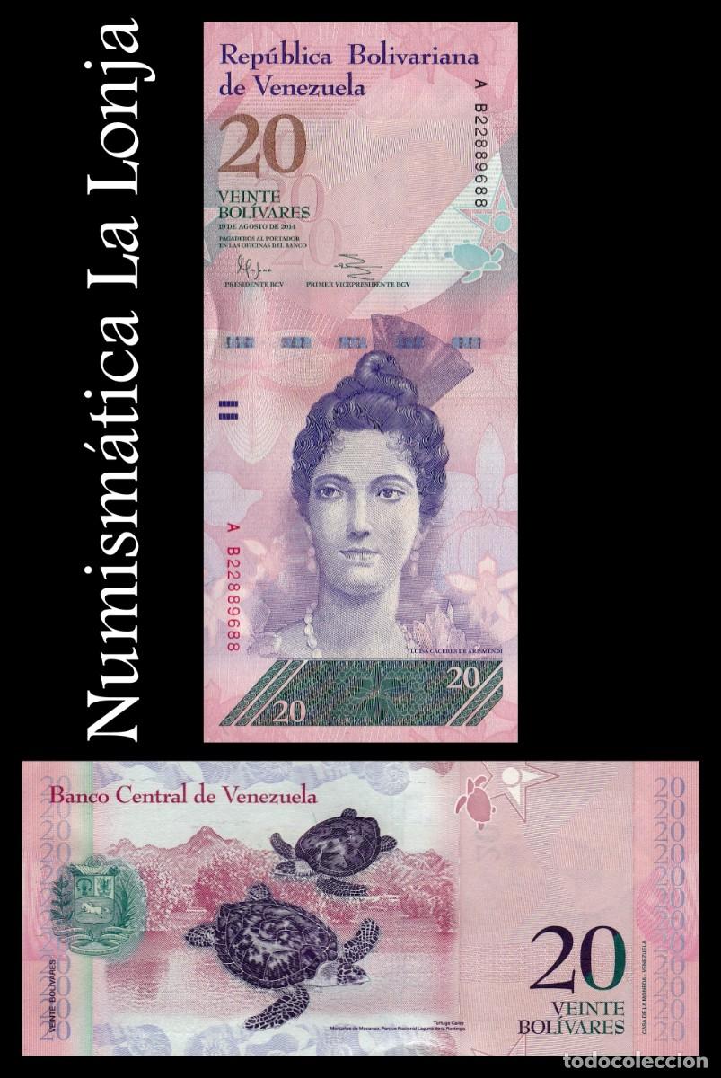 Billetes extranjeros: Venezuela 20 Bol&iacute;vares Luisa C&aacute;ceres 2014 Pick 91g Sc Unc