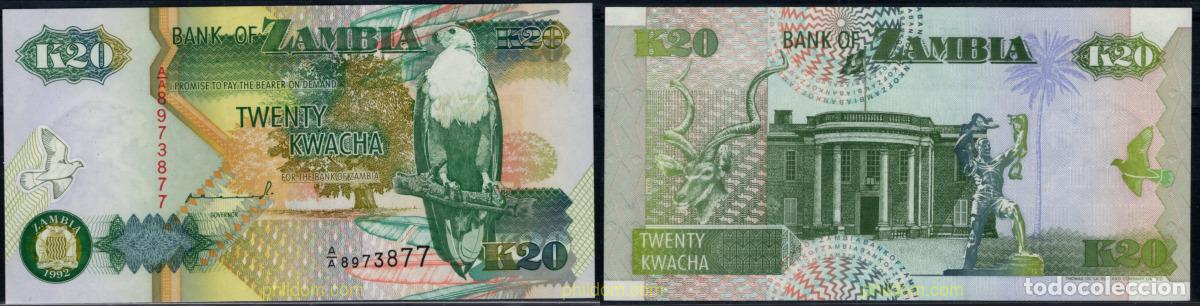 Billetes extranjeros: 11027 ZAMBIA 1992 ZAMBIA 20 KWACHA 1992